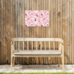 Terrazzo - Patroon - Roze Tuinposter op houten frame 2 cm dik klein 845 -sfeer4