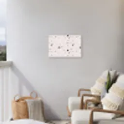 Terrazzo -  Patroon - Zacht - Zwart - Wit Tuinposter op houten frame 2 cm dik klein 845 -sfeer1
