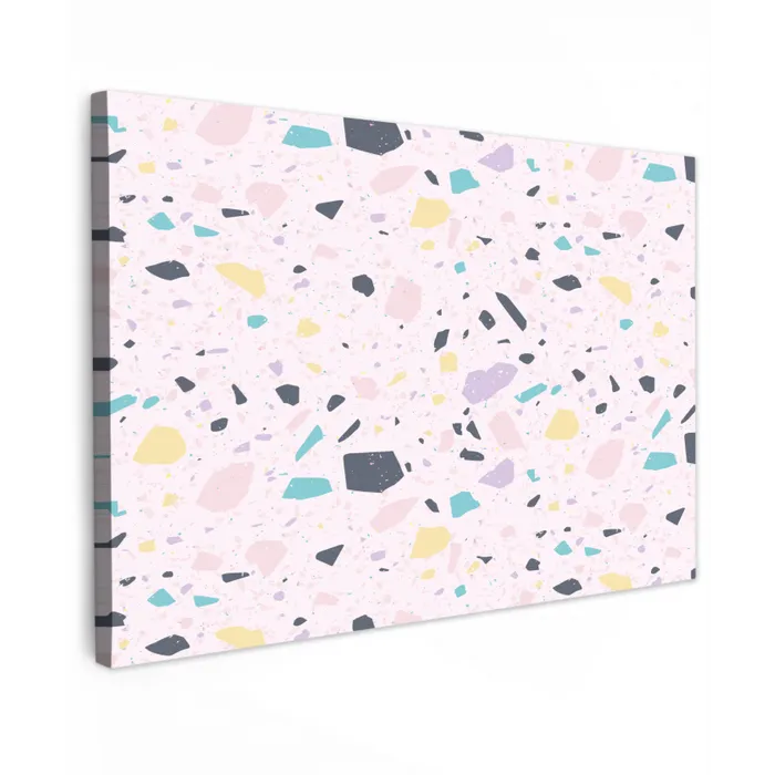 Terrazzo - Patroon - Zacht - Snoep Tuinposter op houten frame 2 cm dik klein 845 -3d