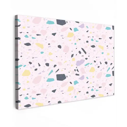 Terrazzo - Patroon - Zacht - Snoep Tuinposter op houten frame 2 cm dik klein 845 -3d