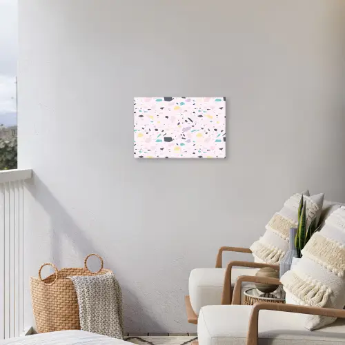 Terrazzo - Patroon - Zacht - Snoep Tuinposter op houten frame 2 cm dik klein 845 -sfeer1