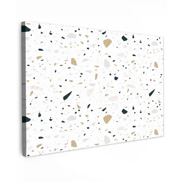 Terrazzo - Patroon - Wit - Neutraal Tuinposter op houten frame 2 cm dik klein 845 -3d