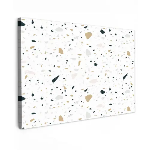 Terrazzo - Patroon - Wit - Neutraal Tuinposter op houten frame 2 cm dik klein 845 -3d