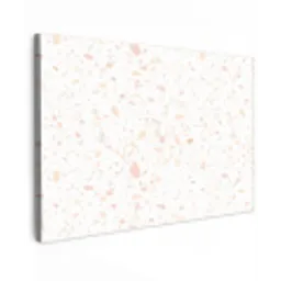Terrazzo -  Patroon - Wit - Perzik Tuinposter op houten frame 2 cm dik klein 845 -3d