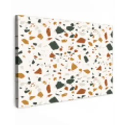 Terrazzo - Patroon - Wit - Terra Tuinposter op houten frame 2 cm dik klein 845 -3d
