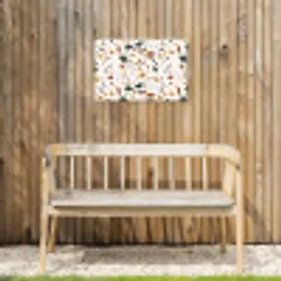 Terrazzo - Patroon - Wit - Terra Tuinposter op houten frame 2 cm dik klein 845 -sfeer4