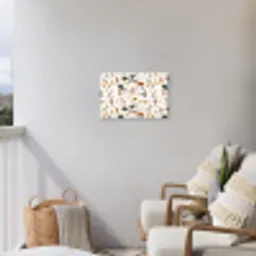 Terrazzo - Patroon - Wit - Terra Tuinposter op houten frame 2 cm dik klein 845 -sfeer1