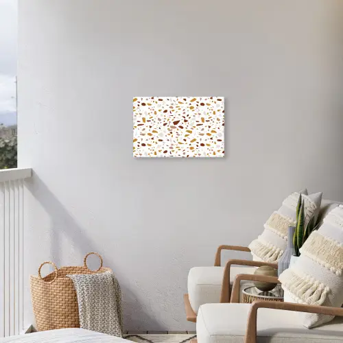 Terrazzo - Patroon - Wit - Urban Tuinposter op houten frame 2 cm dik klein 845 -sfeer1