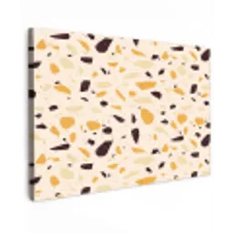Terrazzo -  Patroon - Geel - Tuinposter op houten frame 2 cm dik klein 845 -3d