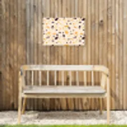 Terrazzo -  Patroon - Geel - Tuinposter op houten frame 2 cm dik klein 845 -sfeer4