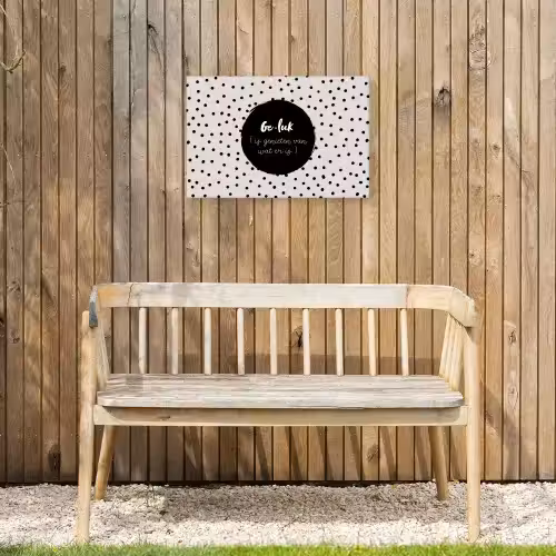 Tekst - Geluk definitie - Quotes - Geluk (is genieten van wat er is) - Woordenboek Tuinposter op houten frame 2 cm dik klein -sfeer4
