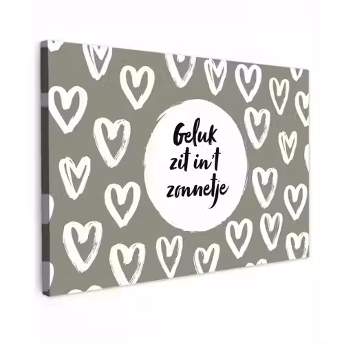 Tekst - geluk zit in 't zonnetje - Quotes - Geluk - Zon Tuinposter op houten frame 2 cm dik klein -3d
