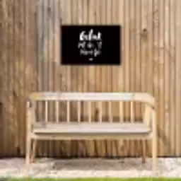 Tekst - Geluk zit in 't zonnetje - Quotes - Zomer - Zon Tuinposter op houten frame 2 cm dik klein -sfeer4