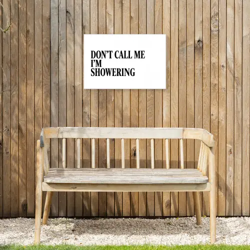 Tekst - Modern - Zwart - Wit Tuinposter op houten frame 2 cm dik klein -sfeer4