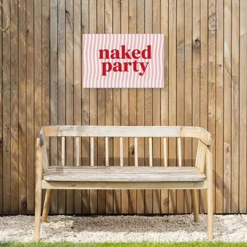 Tekst - Modern - Strepen Tuinposter op houten frame 2 cm dik klein -sfeer4