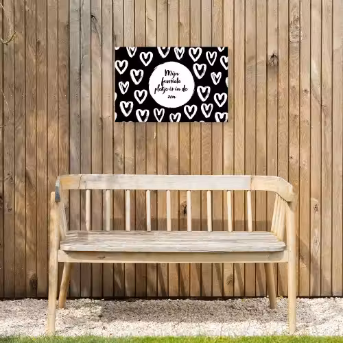 Tekst - Mijn favoriete plekje is in de zon - Quotes - Zomer - Zon Tuinposter op houten frame 2 cm dik klein -sfeer4
