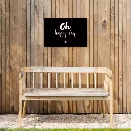 Tekst - Oh happy day - Zomer - Quotes Tuinposter op houten frame 2 cm dik klein -sfeer4
