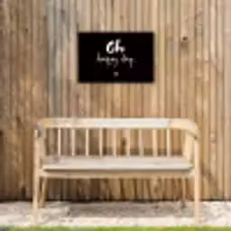 Tekst - Oh happy day - Zomer - Quotes Tuinposter op houten frame 2 cm dik klein -sfeer4
