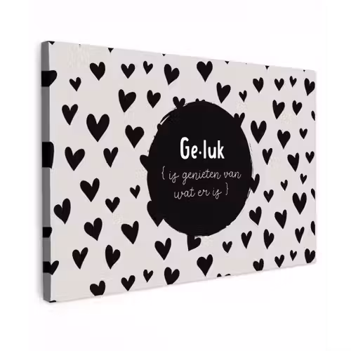 Tekst - Quotes - Geluk (is genieten van wat er is) - Woordenboek - Definitie geluk Tuinposter op houten frame 2 cm dik klein -3d
