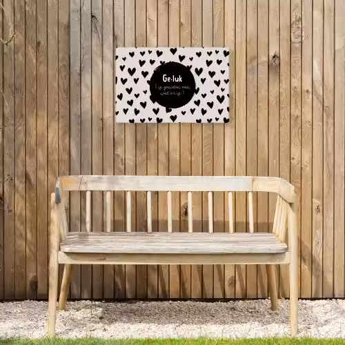 Tekst - Quotes - Geluk (is genieten van wat er is) - Woordenboek - Definitie geluk Tuinposter op houten frame 2 cm dik klein -sfeer4