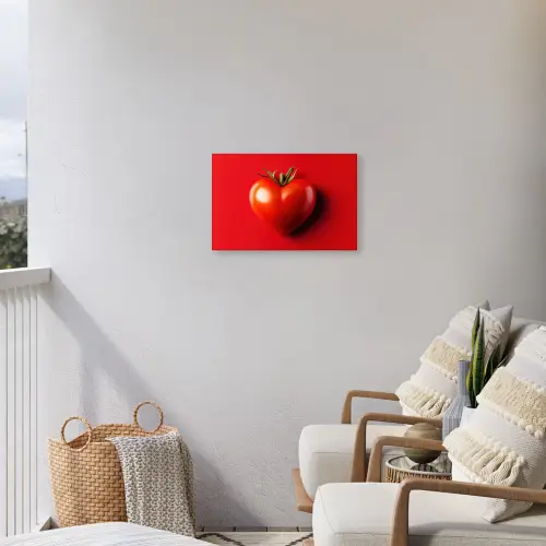 Tomaat - Rood - Hart Tuinposter op houten frame 2 cm dik klein -sfeer1