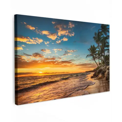 Tropische Schemering Tuinposter op houten frame 2 cm dik klein -3d