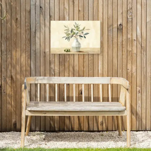 Vaas - Keramiek - Olijftakken Tuinposter op houten frame 2 cm dik klein -sfeer4