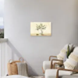 Vaas - Keramiek - Olijftakken Tuinposter op houten frame 2 cm dik klein -sfeer1