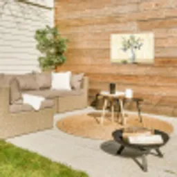 Vaas - Keramiek - Olijftakken Tuinposter op houten frame 2 cm dik klein -sfeer2