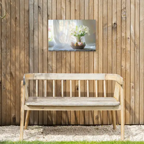 Vaas - Eieren - Bloemen Tuinposter op houten frame 2 cm dik klein -sfeer4