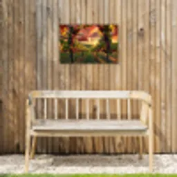 Wijngaard - Druiven - Zonsondergang Tuinposter op houten frame 2 cm dik klein -sfeer4