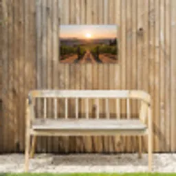 Wijngaard - Zonsondergang - Landschap Tuinposter op houten frame 2 cm dik klein -sfeer4