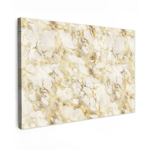 Warm - Gouden - Marmer - Patroon Tuinposter op houten frame 2 cm dik klein 845 -3d
