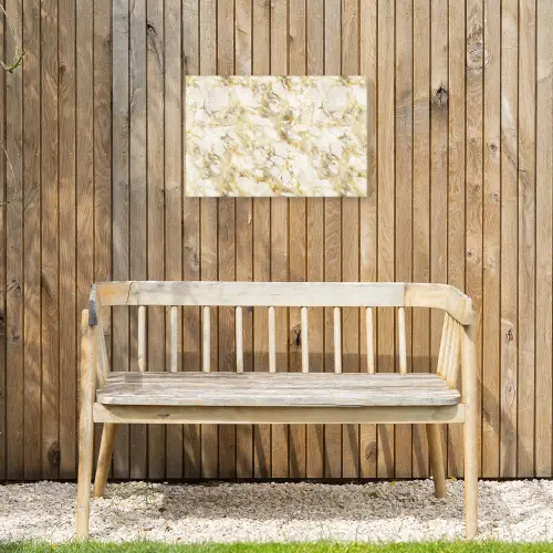 Warm - Gouden - Marmer - Patroon Tuinposter op houten frame 2 cm dik klein 845 -sfeer4