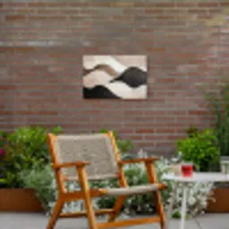 Golven - Abstract - Beige Tuinposter op houten frame 2 cm dik klein -sfeer3