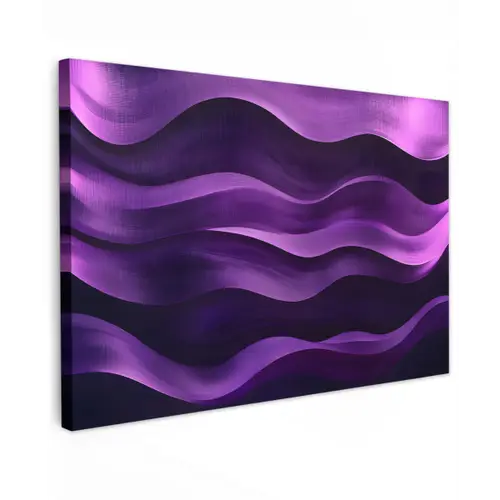 Golven - Abstract - Paars Tuinposter op houten frame 2 cm dik klein -3d