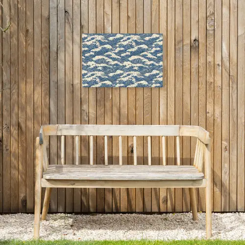 Golven - Klassiek - Blauw Tuinposter op houten frame 2 cm dik klein 845 -sfeer4