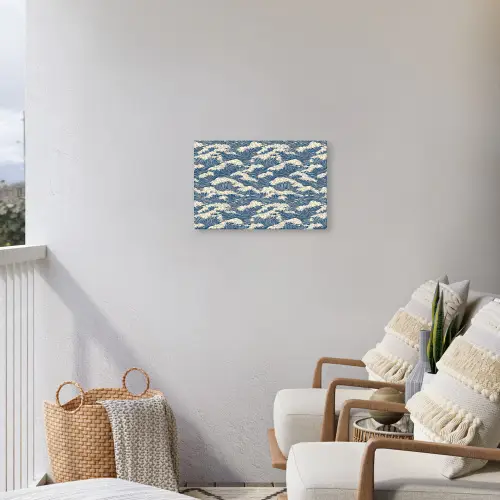 Golven - Klassiek - Blauw Tuinposter op houten frame 2 cm dik klein 845 -sfeer1