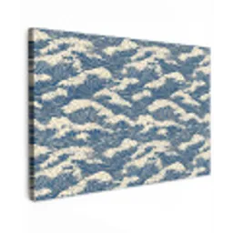 Golven - Klassiek - Blauw Tuinposter op houten frame 2 cm dik klein 845 -3d