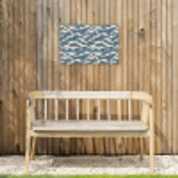Golven - Klassiek - Blauw Tuinposter op houten frame 2 cm dik klein 845 -sfeer4