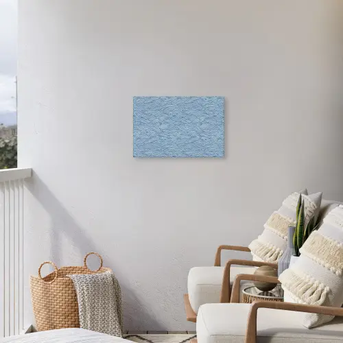 Golven - Ritmisch - Blauw Tuinposter op houten frame 2 cm dik klein 845 -sfeer1