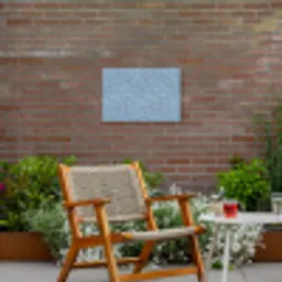 Golven - Ritmisch - Blauw Tuinposter op houten frame 2 cm dik klein 845 -sfeer3