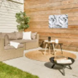 Wit - Marmer - Golvend - Grafiet Tuinposter op houten frame 2 cm dik klein 845 -sfeer2