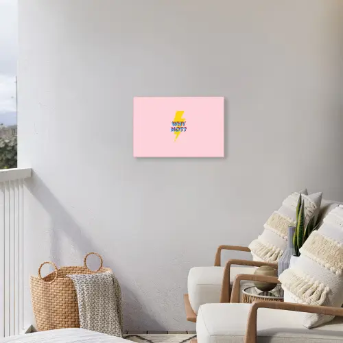 Why not - Bliksem - Roze Tuinposter op houten frame 2 cm dik klein -sfeer1