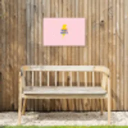 Why not - Bliksem - Roze Tuinposter op houten frame 2 cm dik klein -sfeer4