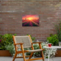 Windmolen - Zonsondergang - Landschap Tuinposter op houten frame 2 cm dik klein -sfeer3