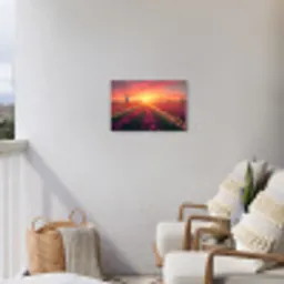 Windmolen - Zonsondergang - Landschap Tuinposter op houten frame 2 cm dik klein -sfeer1