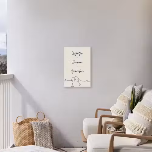 Wijn en Zonnen Tuinposter op houten frame 2 cm dik klein -sfeer1