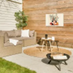Wijnflessen - Takken - Sinaasappels Tuinposter op houten frame 2 cm dik klein -sfeer2