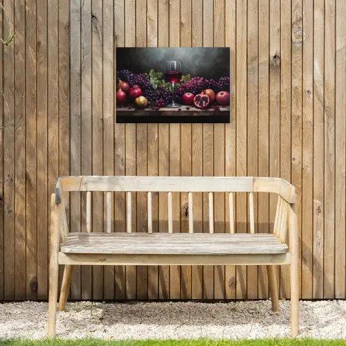 Wijn - Fruit - Stilleven Tuinposter op houten frame 2 cm dik klein -sfeer4